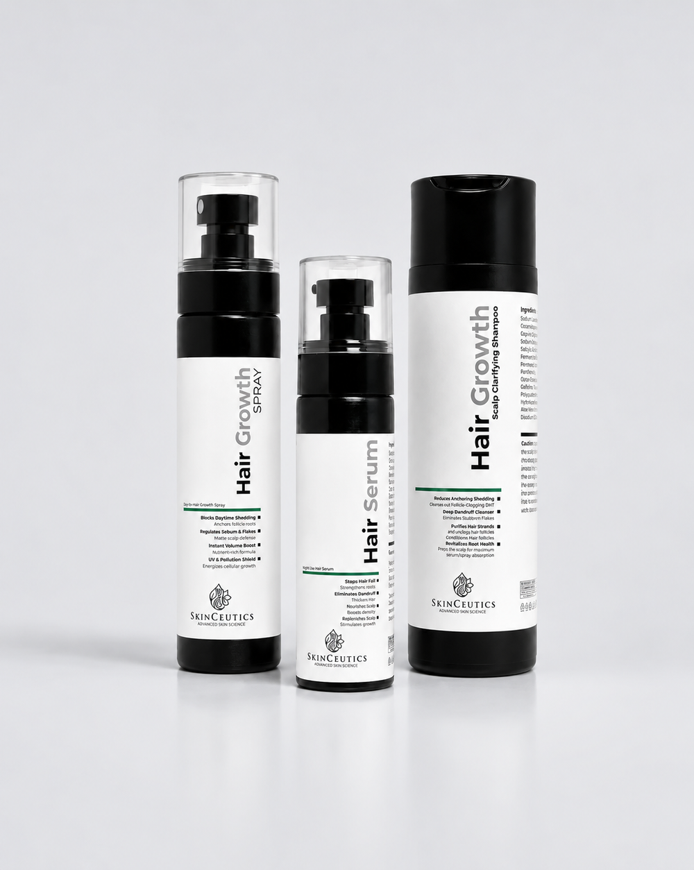 SkinCeutics hair fall treatment kit – shampoo, serum and spray